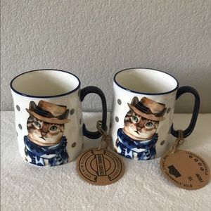 NEW set of cat polka dot mugs